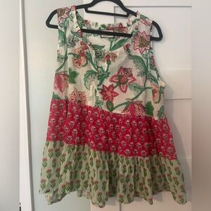 Watermelon Bloom Sleeveless Salty Paloma Top